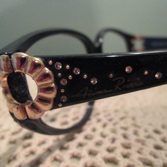 Vintage Rare Nina Ricci Cat Eye Glasses Rhinestone - Picture 3 of 8